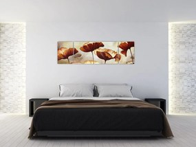 Obraz czerwonych kwiatów (170x50 cm)