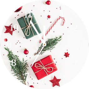 Zegar ścienny Prezent Słodycze Bombki Święta