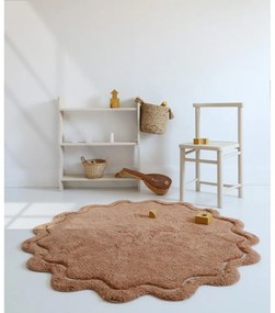 Ceglasty bawełniany okrągły dywan tkany ręcznie odpowiedni do prania ø 110 cm Sweet April Toffee – Nattiot