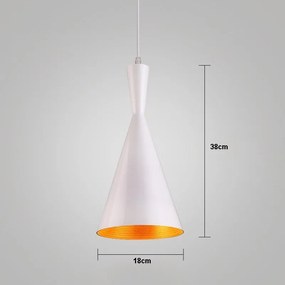 Lampa sufitowa metalowa klosz wisząca AT9-1SZ-White