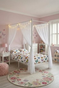 Białe metalowe łóżko z baldachimem 100x200 cm Z2-H60