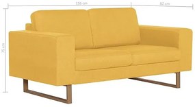 Elegancka dwuosobowa sofa Williams 2X - żółta