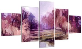 Obraz - Malarstwo pejzażowe jesienne (125x70 cm)