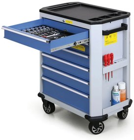 Wózek warsztatowy mobilny na narzędzia EXPERT, 7 szuflad, niebieski