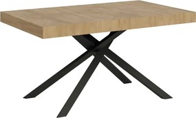 Stół rozkładany 140/244x90 cm Karida dąb naturalny nogi antracytowe