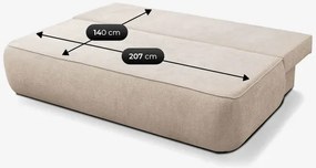 Sofa z Funkcją Spania ARVETO Kremowa Szenil Nowoczesna