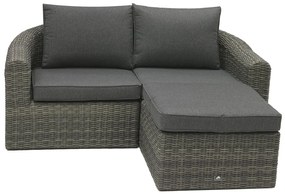 Rattanowy zestaw modułowy BORNEO LUXURY dla 2-3 osób (szary)