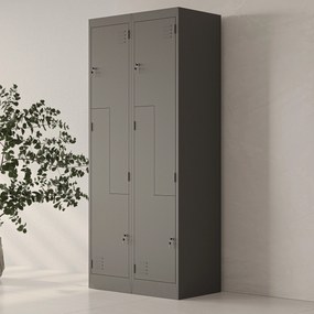Szafa metalowa ubraniowa typu L JULIA, 800 x 1850 x 450 mm, antracytowa