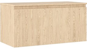 Mexen Rivel szafka łazienkowa podumywalkowa 100 cm z blatem, 1 szuflada, ryflowana , dąb - 91A20-10047-1-BFC81