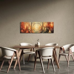 Obraz - Malowanie lasów (z zegarem) (90x30 cm)