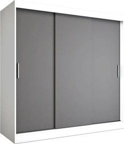 Szafa przesuwna 200 cm biały+ antracyt K3-S05