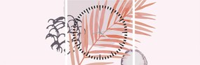 Obraz - Fioletowy minimalizm N⁰3 (z zegarem) (90x30 cm)