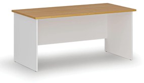 Biurko proste PRIMO WHITE, 1600 x 800 mm, biały/buk