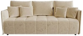 Beżowa rozkładana sofa welurowa W5-C93