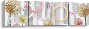 Abstrakcyjny obraz z dmuchawcami (170x50 cm)