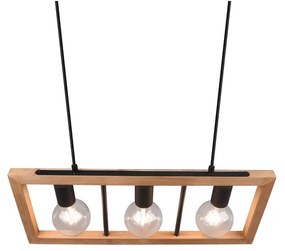 Czarno-naturalna lampa wisząca Agra – Trio