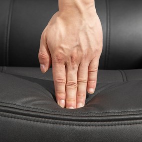 HOMCOM Fotel Relaksacyjny Fotel do Relaksu Regulowany Oparcie Podnóżek Obrotowy Stalowa Rama 93cm 150kg Czarny | Aosom PL