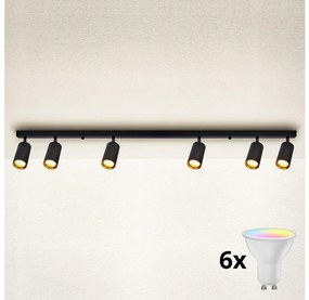 Brilagi - LED ściemnialna oprawa punktowa SELE 6xGU10/6,5W/230V czarny/złoty