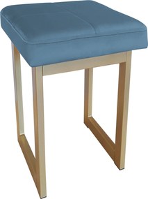 Taboret SOLID tkanina Welur stelaż metalowy STOŁEK LOFT : Kolor Stelaża - Złoty, Kolor tkaniny - VELVET - MG33, Typ tkaniny - Velvet, Wysokość - 60 cm