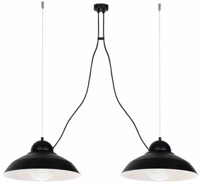 Lampa wisząca industrialna, czarna, podwójna GUSTAV BLACK 2xE27