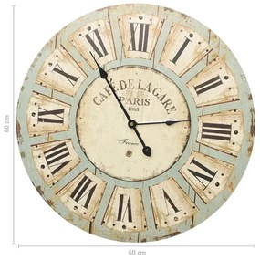 Stylowy vintage zegar ścienny 60 cm - Muskar 9X