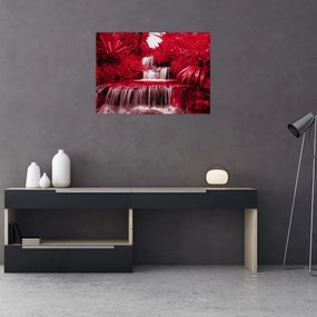 Obraz - Indonezyjskie wodospady w kolorze czerwonym (70x50 cm)