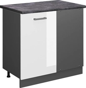 Szafka narożna biały wysoki połysk 86x60x81.6 r-line