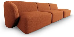 Sofa z tkaniny szenilowej lewostronna w kolorze terakoty 311 cm Paolo – Milo Casa