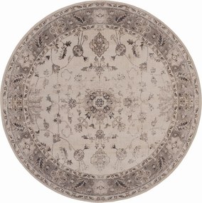 Dywan vintage INKA Arabeska z Efektem Postarzenia Beżowy koło 120 cm x 120 cm