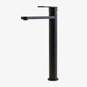 Mosiężna Bateria Umywalkowa Alameda ↑30 Cm & Czarny Matowy - Sklum