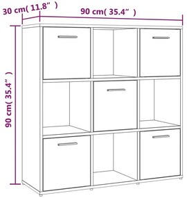 Czarny kwadratowy regał na książki E4-S08