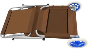 Brązowy leżak ogrodowy do opalania z kółkami D2-D19