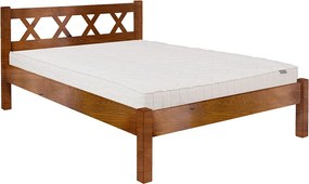 Łóżko 140x200 drewniane Modern, kolor kasztan