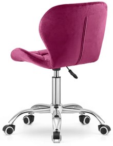 Zestaw do biura – składany stół ZARIMO 80×40 cm czarny + krzesło biurowe AVOLA VELVET burgundowe