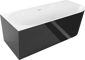 Mexen Mia wanna wolnostojąca narożna lewa 180 x 80 cm, biała/czarna, przelew biały - 52691808075L-20