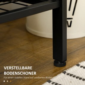 HOMCOM Wieszak na ubrania z półką na buty i hakami Stalowy design Rustykalny brąz Praktyczny i stylowy | Aosom PL