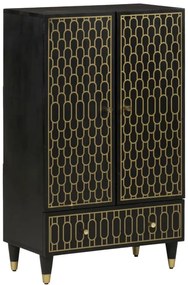 Czarna dwudrzwiowa szafka retro z szufladą - Rebex 18X