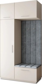Masseno Garderoba REMA 120/240/60 cm Nowoczesna Szafa do Przedpokoju Kaszmir, MONOLITH 85 (Szary)
