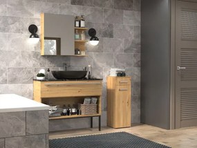 Wąska Szafka Łazienkowa Półsłupek Dąb Artisan Z4-K98