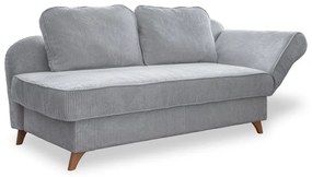 Jasnoszary sztruksowy szezlong (prawostronny) Chic Charlotte – Miuform