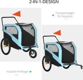 PawHut Przyczepka rowerowa 2 w 1 dla psów Wózek z odblaskami Bezpieczne podróże | Aosom PL