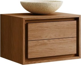 Brązowa wisząca szafka pod umywalkę z litego drewna tekowego 60x40 cm Kenta – Kave Home