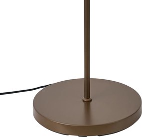 Lampa podłogowa w stylu Hotel Chic ciemny brąz z bursztynowym szkłem 2-źródła światła - Stavelot