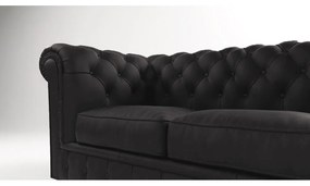 Czarna aksamitna sofa 230 cm Cambridge – Ropez