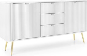Komoda ZENZERO - Biały / Stelaż złoty / 168 cm