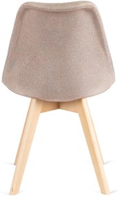 Zestaw Stół Okrągły Rozkładany HARRY 102-142 cm Dąb Artisan i 4 Krzesła NEVEL Beżowe Skandynawskie