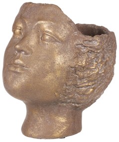 Betonowa donica na kwiatki, głowa, miedziana,średnica 14 cm, 18 x 14 x 19 cm