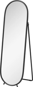 HOMCOM Lustra całego ciała, owalne, wolnostojące, metalowa ramka, 40x160cm, Czarny
