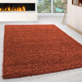 Dywan shaggy jednokolorowy ceglany 140 cm x 200 cm
