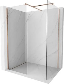 Mexen Kioto ścianka prysznicowa Walk-in 130 x 110 cm, transparent, miedź szczotkowana - 800-130-202-65-00-110